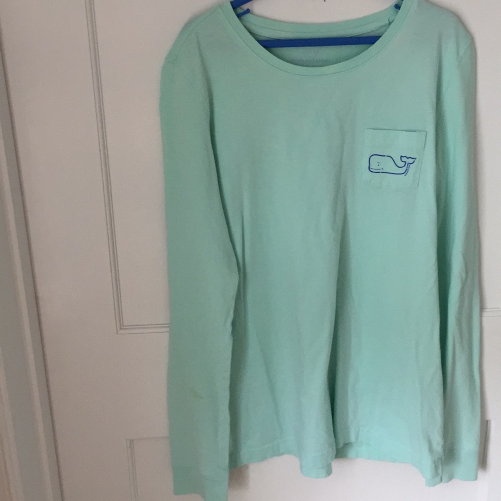 Mint green vineyard vine ls shirt